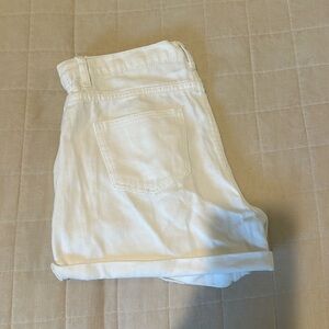 white jean shorts, large